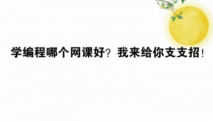 学编程哪个网课好？我来给你支支招！