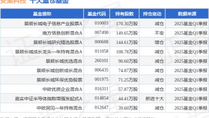 7月1日安集科技涨5.01%，景顺长城电子信息产业股票A基金重仓该股