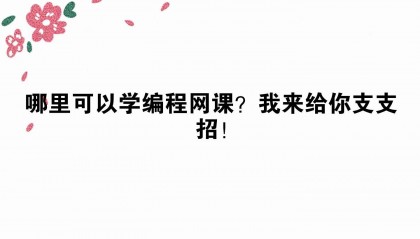哪里可以学编程网课？我来给你支支招！