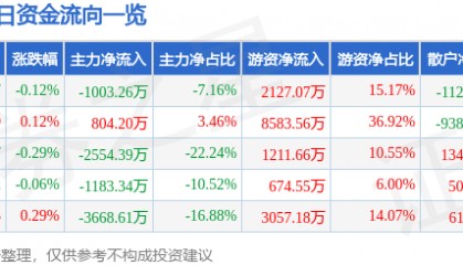 股票行情快报：皖通高速（600012）2月25日主力资金净卖出1003.26万元