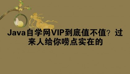 Java自学网VIP到底值不值？过来人给你唠点实在的