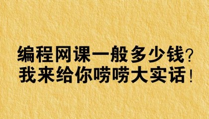 编程网课一般多少钱？我来给你唠唠大实话！