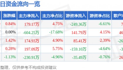 股票行情快报：ST易事特（300376）2月6日主力资金净买入179.17万元