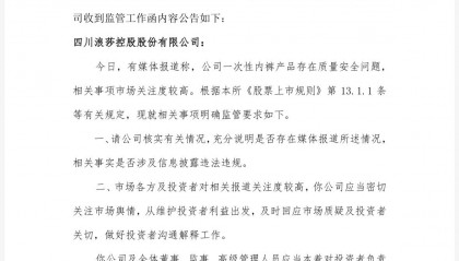 浪莎股份收监管函