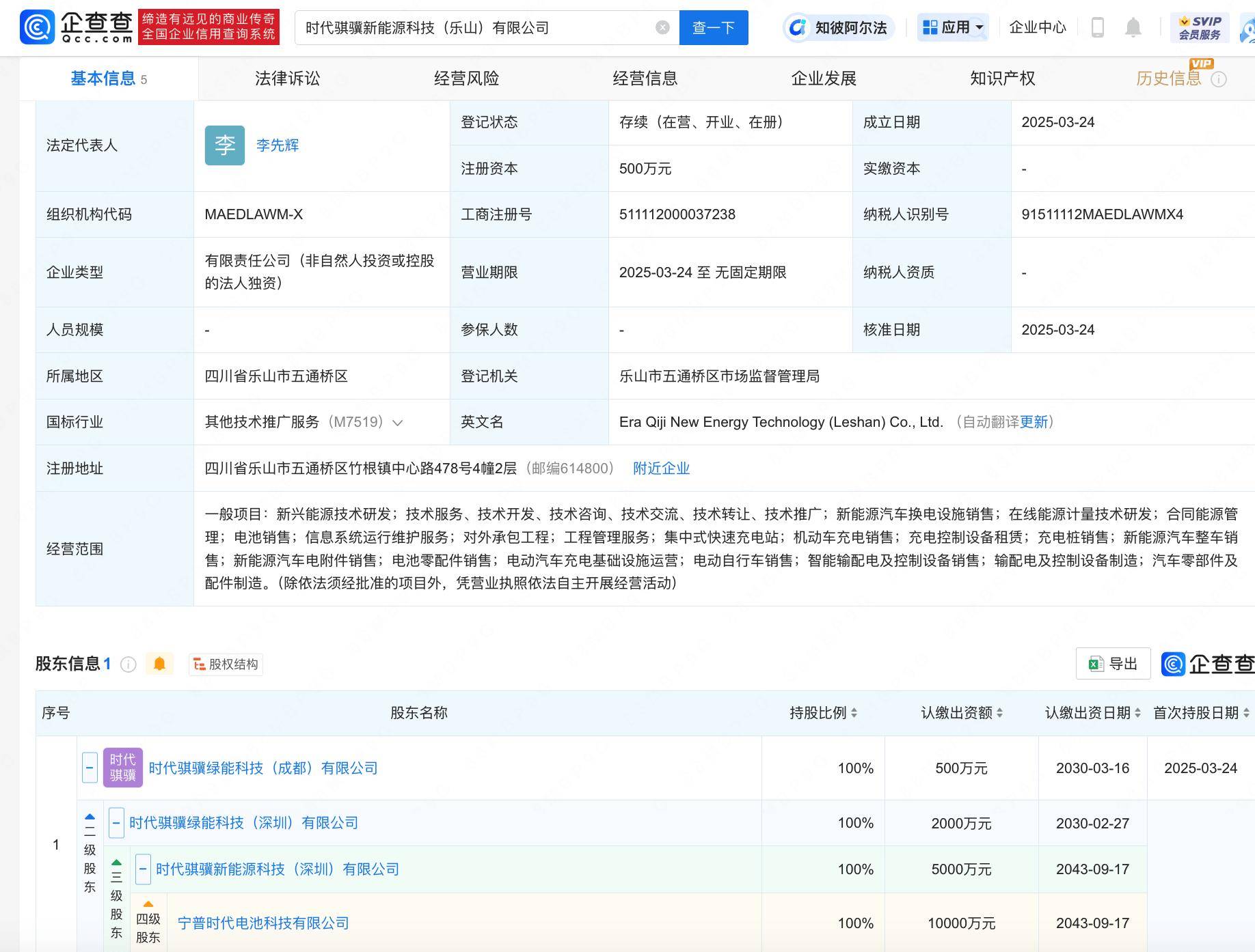 宁德时代乐山布局新能源，时代骐骥新能源科技公司正式成立