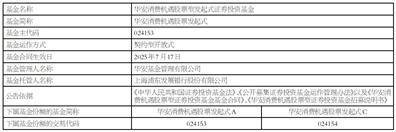 华安消费机遇股票型发起式证券投资基金 基金合同生效公告