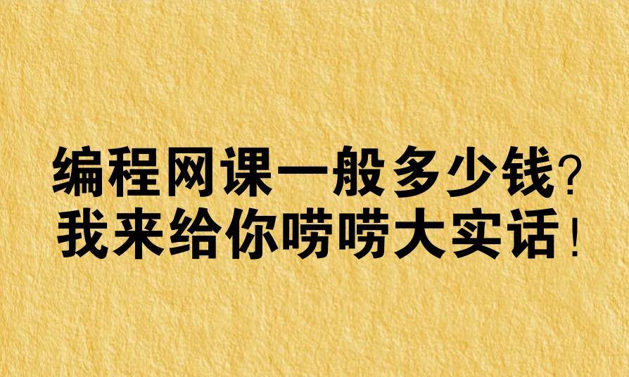 编程网课一般多少钱？我来给你唠唠大实话！
